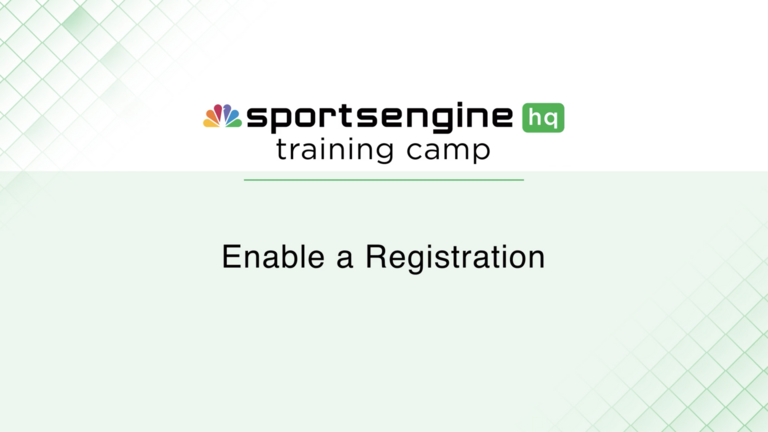 Enable Registration